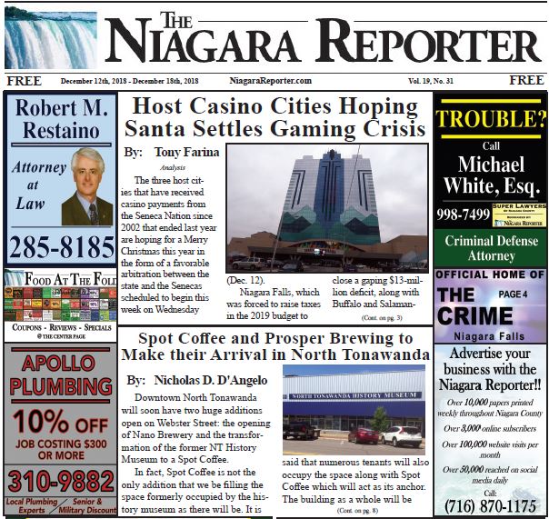 December 12th Edition of the Niagara Reporter Newspaper