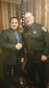 A. J. Verel Sheriff Tim Howard ...sheriff will swear in Verel at Judges and Police event