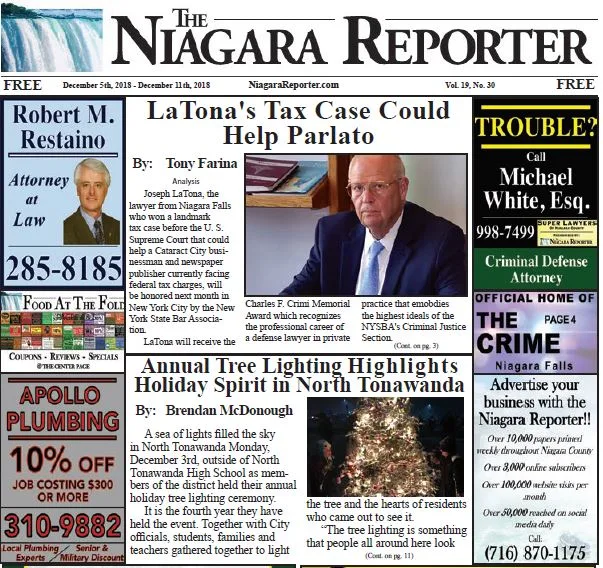 December 5th Edition of the Niagara Reporter Newspaper