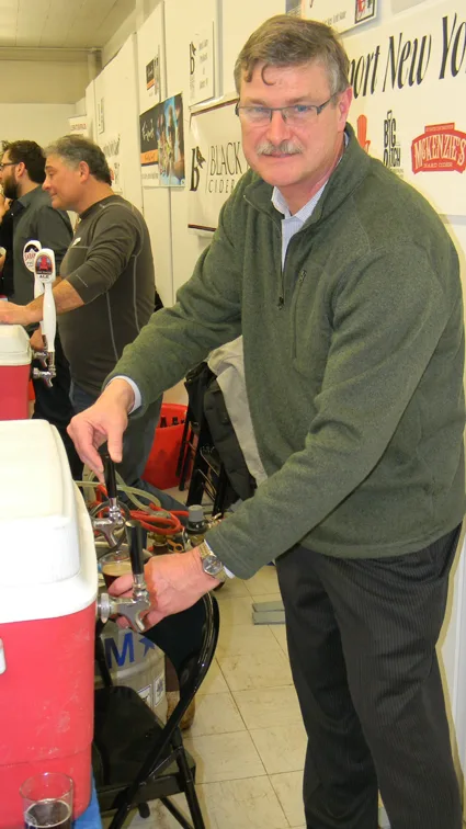 Mayor Paul Dyster imbibes